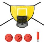 Kit panier de basket trampoline 3 mini ballons + pompe jeu étanche jaune Kit panier de basket trampoline 3 mini ballons + pompe jeu étanche jaune
