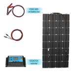 Kit de panneau solaire flexible sortie 12v adapt� pour bateau voiture camping - car syst�me solaire 100w ...