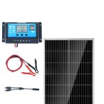 Kit de panneaux solaires monocristallins - duoku - 200 w - 2 panneaux + contr�leur - efficacit� de 23 ...