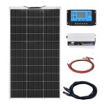 Kit de panneau solaire photovoltaque sortie de puissance 100w - 400w contrleur 12v / 24v design flexible ...