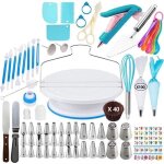 Kit de ptisserie - non spcifi - plateau tournant de gteau - 107pcs - pp alimentaire - acier inoxydable ...