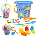 Kit de p�che pour attraper des canards et des poissons grand seau canne � p�che �puisette 7624