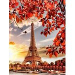Kit de peinture diamant personnalis tour eiffel pour enfants feuilles rouges 5d peinture diamant strass ...