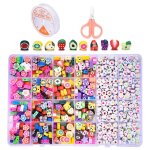 Kit de perles pour enfants pour fabriquer bracelets et colliers soi - m�me avec alphabet et motifs poney ...