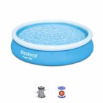 Kit piscine hors sol autoportante bestway - fast set - 366 x 76 cm - ronde (livre avec une pompe de ...
