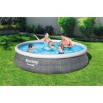 Kit piscine hors sol autoportante bestway - fast set? - 396 x 84 cm - ronde (livre avec une pompe de ...