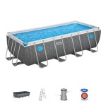 Kit piscine hors sol tubulaire bestway - steel pro - 488 x 244 x 122 cm - rectangulaire (filtre  cartouche, ...