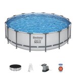 Kit piscine hors sol tubulaire bestway - steel pro max - 488 x 122 cm - ronde (filtre avec cartouche ...