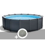 Kit piscine tubulaire intex graphite ronde 478 x 124 m + 10 kg de z�olite