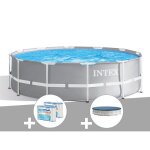 Kit piscine tubulaire intex prism frame ronde 366 x 099 m + 6 cartouches de filtration + b�che de protection ...