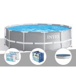 Kit piscine tubulaire intex prism frame ronde 366 x 099 m + b�che � bulles + 6 cartouches de filtration ...