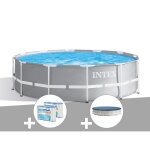 Kit piscine tubulaire intex prism frame ronde 366 x 122 m + 6 cartouches de filtration + b�che de protection ...
