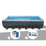 Kit piscine tubulaire intex ultra xtr frame rectangulaire 732 x 366 x 132 m + bche  bulles + kit de ...
