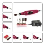 Kit ponceuse prof electrique lime ongles manucure avec embouts pon�age 220 - 240v rose yyv