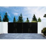 Lot portail battant et poteaux - casanoov - nali veleta - 35m h. 120cm - noir mat - acier / 2 poteaux ...