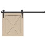 Kit de porte darmoire coulissante - 91 cm - acier au carbone - couleur noire - syst�me coulissant