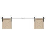 Kit de porte darmoire coulissante - acier au carbone - 200 cm - noir - silencieux - durable