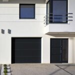 Kit porte de garage onil sectionnelle 2 tlcommande moteur: life 200cm x 240cm anthracite - finition ...