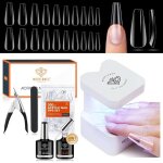 Kit pose americaine ongles 500 capsule americaine ongle ballerine mini lampe uv und colle faux ongles ...