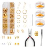 Kit pro création / réparation bijoux - 50 accessoires (pinces fils perles) - pour colliers / boucles ... Kit pro création / réparation bijoux - 50 accessoires (pinces fils perles) - pour colliers / boucles ...