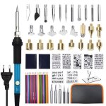 Kit de pyrogravure sur bois - ynkkvre - 62 pi�ces - temp�rature r�glable 200 - 450 ? - pour li�ge cuir ...