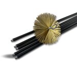 Kit ramonage classique �200 mm 7 m (5 cannes noires �17 mm creuses) h�risson acier plat conduits non ...