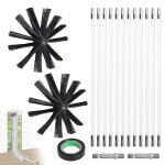 Kit de ramonage po�le a pellets - 1 4. 8m h�risson 200mm 12 tiges flexible perceuse visseuse - chemin�e ...