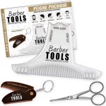 Kit de rasage de barbe accessoires pour barbe et moustachepeigne guide pour rasage + ciseaux à barbe ... Kit de rasage de barbe accessoires pour barbe et moustachepeigne guide pour rasage + ciseaux à barbe ...