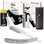 Kit de rasage homme rasoir barbe homme / coupe choux barbe avec 50 lames simples + chiffon + stick dalun ...