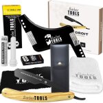 Kit de rasage rasoir de barbier lame interchangeable + 40 doubles lames (80 lames simples) + chiffon ...