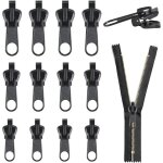 Kit réparation fermeture Éclair 12 pièces - curseurs zinc allié (noir) 30s installation / vestes / sacs ... Kit réparation fermeture Éclair 12 pièces - curseurs zinc allié (noir) 30s installation / vestes / sacs ...