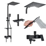Kit de robinet de douche de pluie pour salle de bain mlangeur  double poigne construction en laiton ...