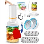 Kit de scelleuse sous vide lectrique pour bocaux mason avec 16 couvercles scelleuse pour bouche large ...