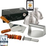 Kit smash burger professionnel ? set 6 pices avec presse spatules cloches et accessoires pour plancha ...