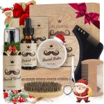 Kit de soin barbe 9 pi�ces - huile et baume inclus - coffret cadeau no�l pour hommes