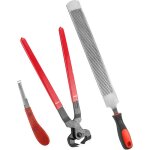Kit de soins des sabots pour chevaux 3 pi�ces : pinces � sabots cisailles � sabots r�pe avec poign�e