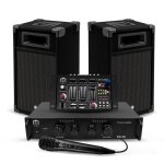 Kit sonorisation 300w bm sonic bms - dj300 - usb - bt initiation dj enceintes ampli table de mixage bluetooth ...