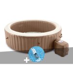 Kit spa gonflable intex purespa sahara rond bulles 8 places + aspirateur