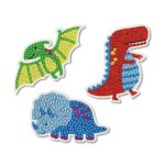 Kit stickers diamond painting dinosaures 5 � 85 cm 3 pi�ces
