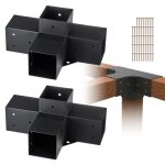 Kit supports de pergola - vevor - 10x10 cm support de poteau bois de menuiserie - pour tonnelles pergolas ...