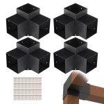 Kit supports de pergola - vevor - 270 x 270 x 202 mm - support de poteau bois de menuiserie - pour tonnelles ...