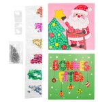 Kit tableaux sequins no�l bonnes f�tes activit� enfant 15 cm 2 pi�ces