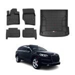 Kit tapis de sol et coffre pour audi q7 2006 - 2015 tpe noir