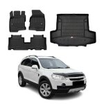 Kit tapis de sol et coffre pour chevrolet captiva 2006 - 2018 tpe noir