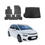 Kit tapis de sol et coffre pour citroen c4 grand picasso 2013 - 2024 tpe noir Kit tapis de sol et coffre pour citroen c4 grand picasso 2013 - 2024 tpe noir