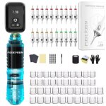 Kit de tatouage 20 v6 aiguilles de tatouage kit de stylo de tatouage pour maquillage permanent sans fil ...