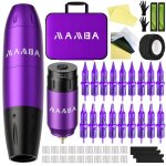 Kit de tatouage sans filmachine  tatouer rotative professionnelle batterie de 1200mah avec aiguilles ...