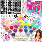 Kit tatouage temporairekit tatouage paillettes180 pochoir tatouage36 couleurs tatouage enfanttatouage ...