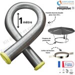 Kit tubage flexible double peau inox diamtre 130 + collier de fixation haute + chapeau poujoulat longueur ...