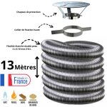 Kit tubage flexible double peau inox diamètre 150 + collier + chapeau edilinox longueur du conduit 13 ... Kit tubage flexible double peau inox diamètre 150 + collier + chapeau edilinox longueur du conduit 13 ...